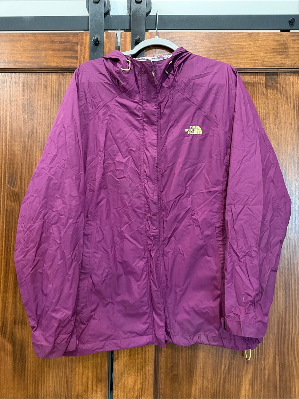 The North Face Black Women's Hooded Rain Jacket with damage xl